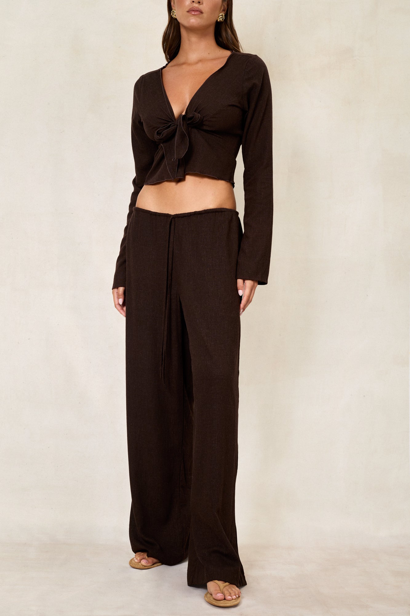 Limo Blouse - Linen Cacao