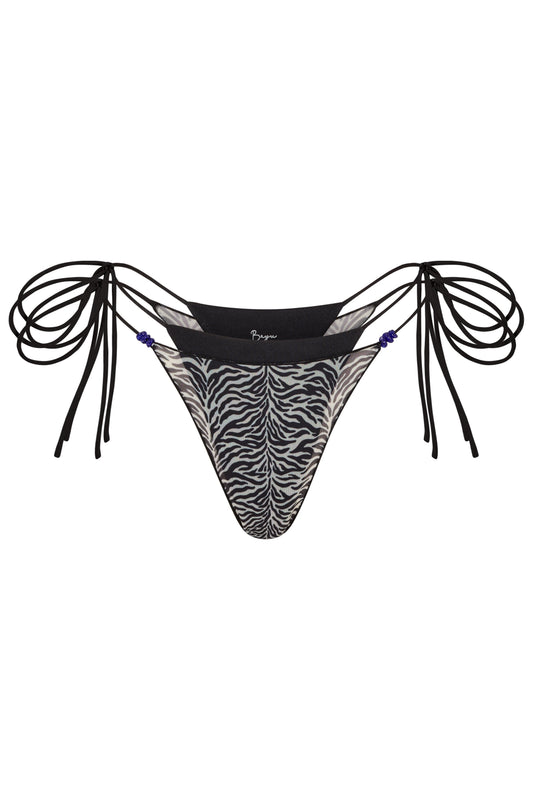Midnight Tie Bottom - Zebra