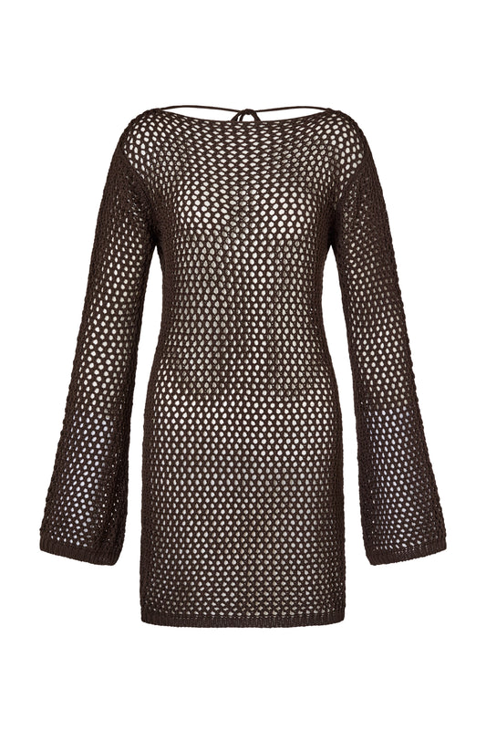 Maluku Short Dress - Cacao