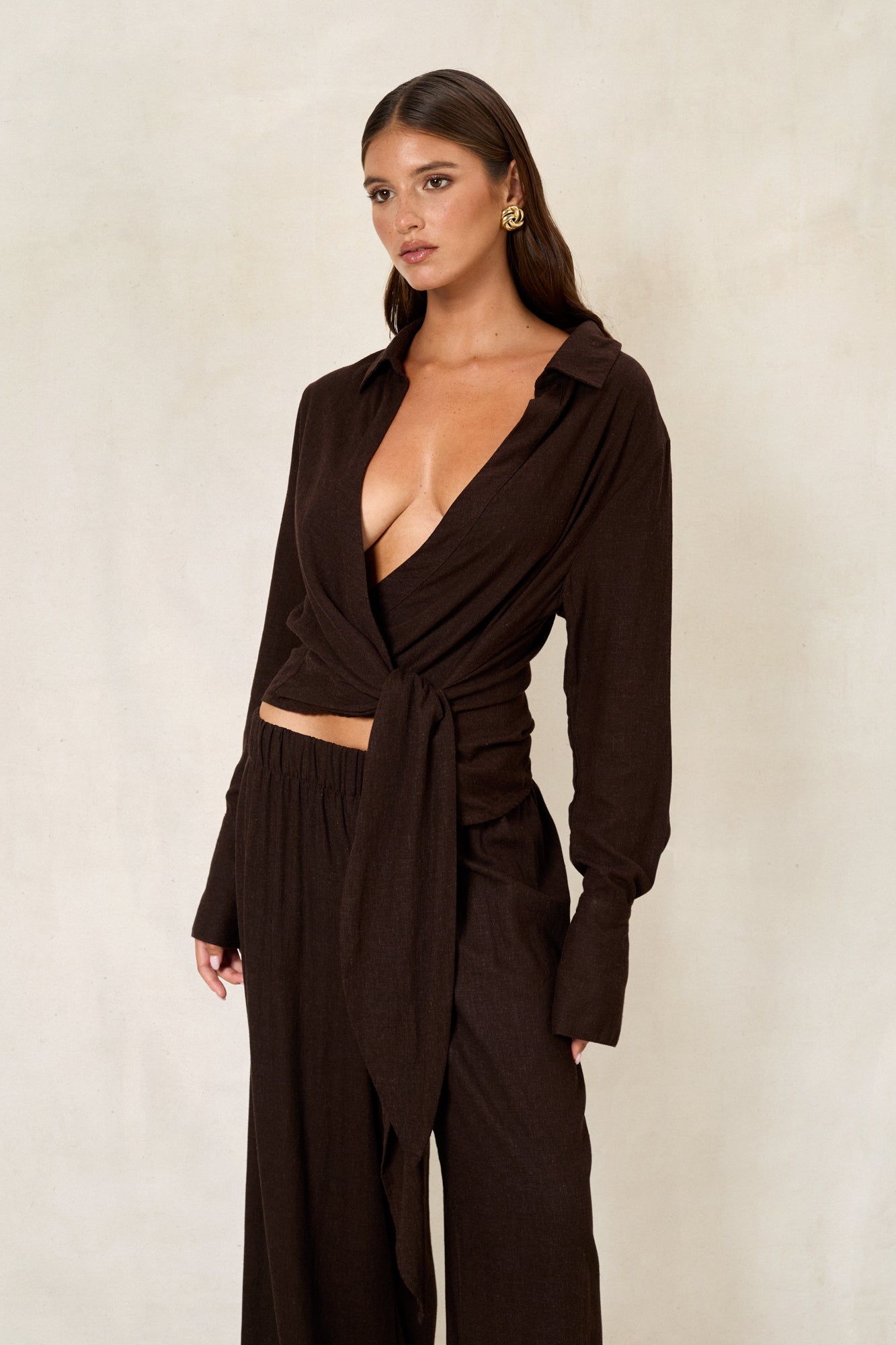 Bahia Blouse - Linen Cacao