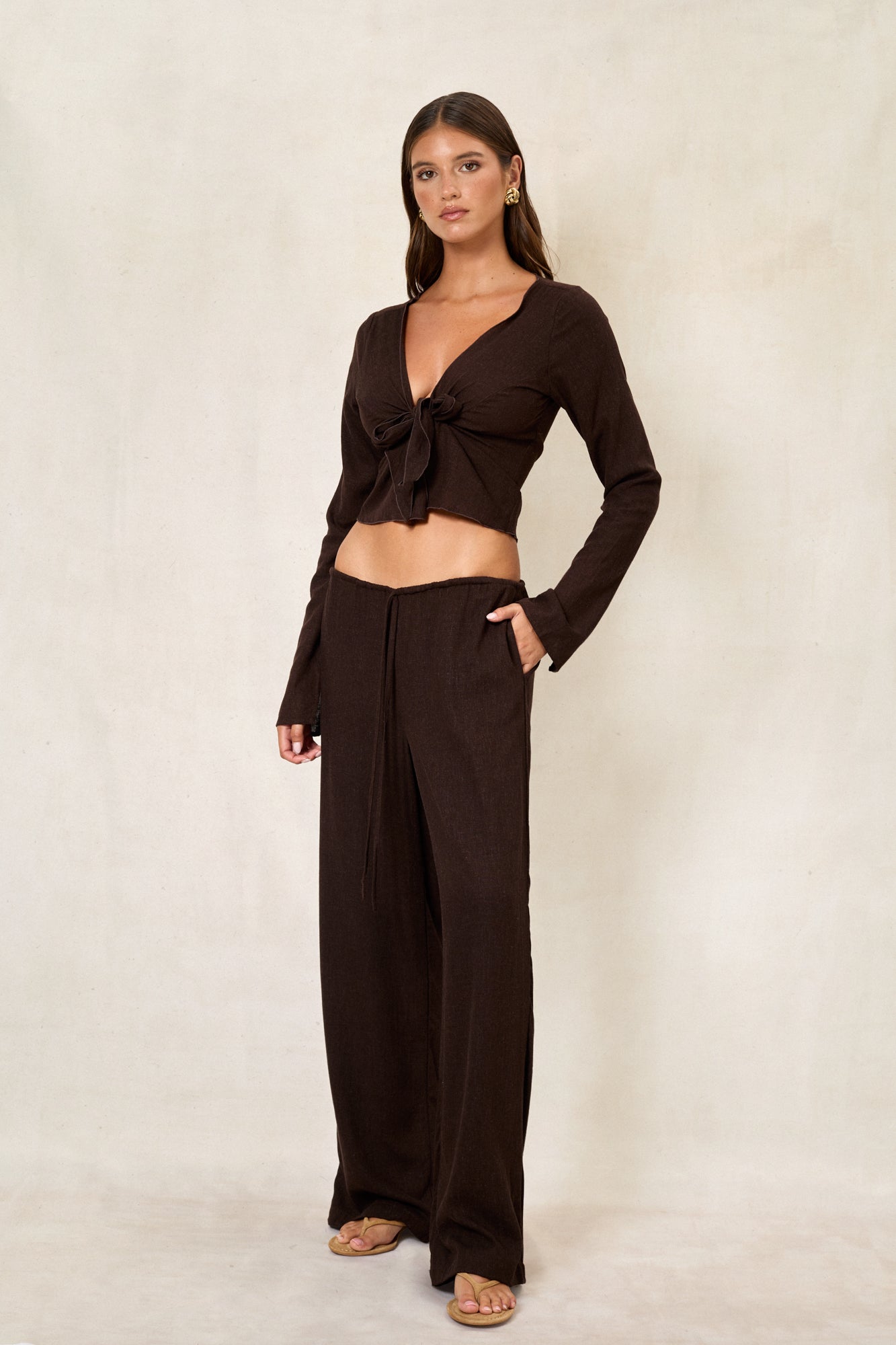 Lunga Pant - Linen Cacao